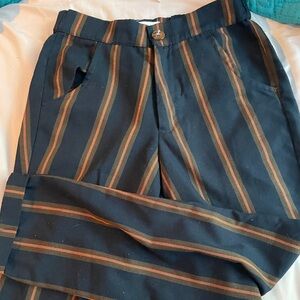 XS orange and black striped pants